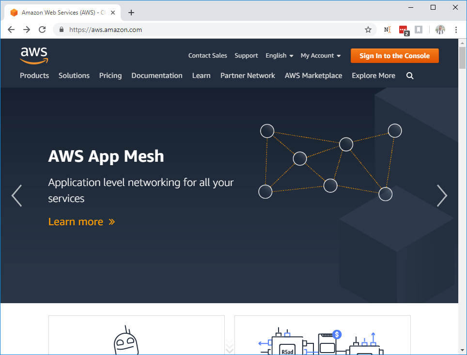 AWS Console Page